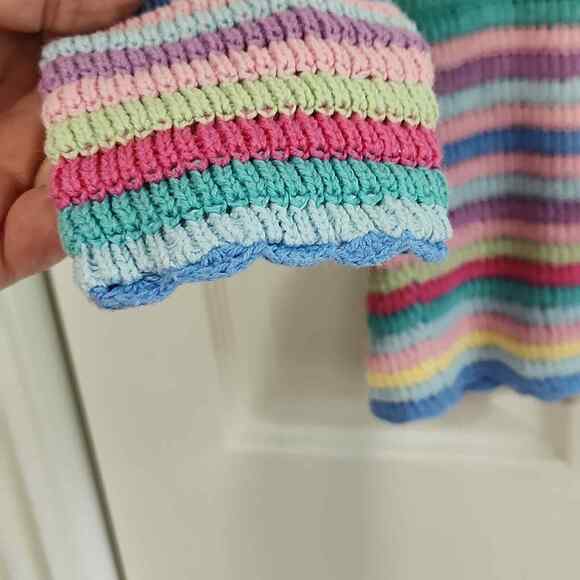 Real Comfort Multi-Colored Open Knit Button Front Cardigan Size XS Pastel - Picture 6 of 8